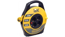 Катушка ИЭК Industrial УК10 с т/з 4 места 2Р+PЕ/10м 3*1,0мм2 WKP14-10-04-10 - фото 92687