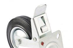 Колесо СИБРТЕХ поворотное с тормозом d-200мм крепление платформенное 68724 - фото 92745