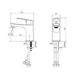 Смеситель HORIZONT для умывальника Milardo HORSB00M01 - фото 92927