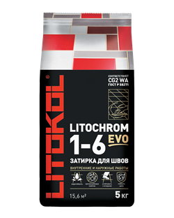 Затирка LITOCHROM 1-6 EVO LE 130 серый 5кг - фото 93179