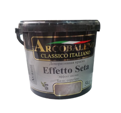 Краска декоративная РАДУГА Arcobaleno Effetto Seta Бархат Avanti серебро (5кг) - фото 93972