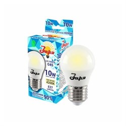 Лампа светодиодная ЗАРЯ G45 10W Е27 4000-4500К эконом - фото 95026