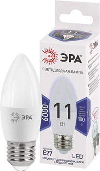 Лампа светодиодная ЭРА LED B35-11W-860-E27 (диод.свеча, 11Вт холодный) - фото 95081