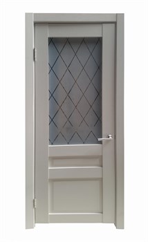 Полотно дверное ДО мод 21 2000*800 цвет14 софт грей стекло ромб - фото 95156
