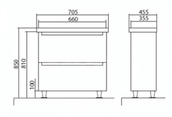 Тумба для ванной комнаты HeadWay с умывальником EAST 60 см АР0001707 - фото 95203