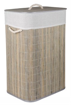 Корзина для белья 40*30*60см, бамбук, складная, цвет чёрный HX9100510 - фото 95236