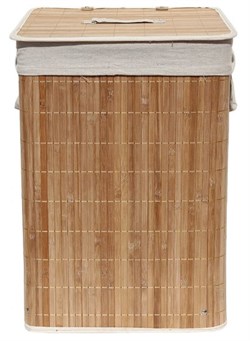 Корзинка РЫЖИЙ КОТ бамбуковая BLB-08-D с ручками по бокам и откидной крышкой 35*35*50см 312139 - фото 95282
