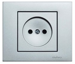 Розетка OVIVO GRANO б/з дымчатый 400-110300-215 - фото 95368