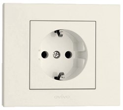 Розетка OVIVO GRANO с/з крем 400-020300-217 - фото 95370