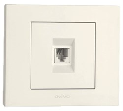 Розетка OVIVO GRANO телефонная крем 400-020300-221 - фото 95373