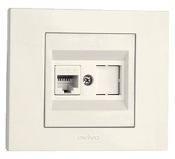 Розетка OVIVO GRANO компьютерная крем 400-020300-229 - фото 95379