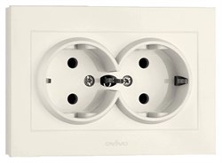 Розетка OVIVO GRANO 2-я с/з крем 400-020300-907 - фото 95388