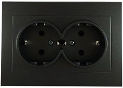 Розетка OVIVO GRANO 2-я с/з черный 400-170300-907 - фото 95390