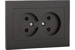 Розетка OVIVO GRANO 2-я б/з черный 400-170300-908 - фото 95394