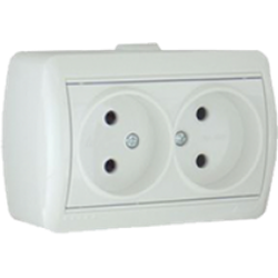 Розетка VISION двойная, б/з, белая 600-0200-908 - фото 95401