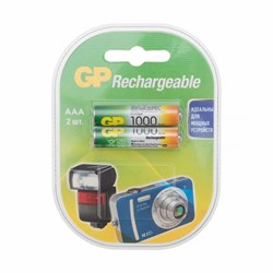 Аккумулятор GP мизинчиковые 1000мАч (2шт) в блистере - фото 95457