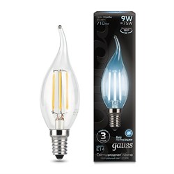 Лампа Gauss LED Filament Свеча на ветру E14 9W 710Lm 4100K 104801209 - фото 95479