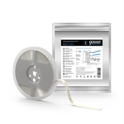 Лента GAUSS LED Elementary светодиодная 2835/60-SMD 4.8W 12V 5м DC холодный белый IP66 356000305 - фото 95481