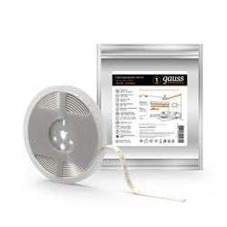 Лента GAUSS LED Elementary светодиодная 2835/120-SMD 9.6W 12V 5м DC тёплый белый IP20 355000110 - фото 95485