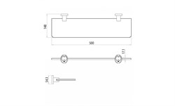 Аксессуар для ванной ATLANTISS полка стекл. прозр. 500*148мм LM3233C - фото 95524
