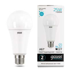Лампа GAUSS LED Elementary A67 25W E27 4100K 73225 - фото 95992