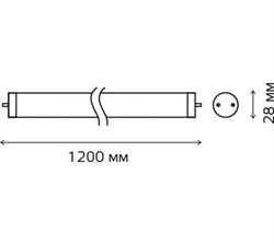 Лампа GAUSS LED Elementary T8 Glass 1200mm G13 20W 6500K 1/25 93039 - фото 96152