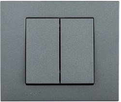 Выключатель OVIVO GRANO 2-й дымчатый 400-110200-202 - фото 96188