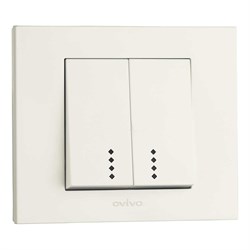 Выключатель OVIVO GRANO 2-й с индикатором белый 400-010200-203 - фото 96189