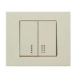 Выключатель OVIVO GRANO 2-й с индикатором крем 400-020200-203 - фото 96190