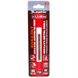 Сверло MATRIX по металлу, 3,2мм, HSS Co-5%, 2шт 71412 - фото 96301