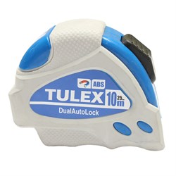 Рулетка TULEX DualAutoLock обрезиненный корпус, 2-ная автофиксация,магнитный зацеп 10м*25мм 7001110 - фото 96453