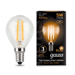 Лампа Gauss LED Filsment Globe E14 5W 2700K 105801105 - фото 96914
