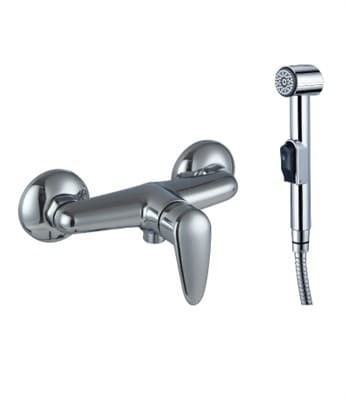 Смеситель PRAMEN настенный с гигиеническим душем, хром LM3318C - фото 9741