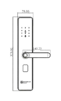 Электронный замок с ручкой K18, DM 70, черный - фото 97693