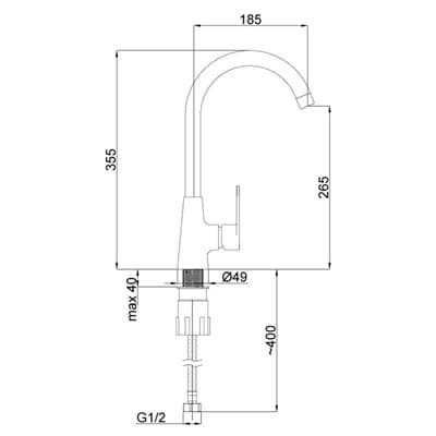Смеситель RUBINETA Viva33 для кухни VV30008 - фото 9825