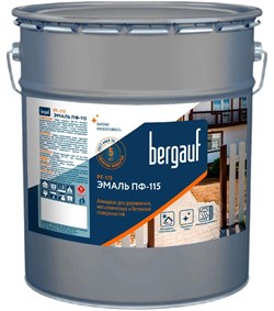 Эмаль BERGAUF ПФ-115 алкидная для деревянных, металлических и бетонных поверхностей, черная 25кг - фото 98312