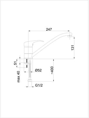 Смеситель RUBINETA P-20 Star для кухни P00001 - фото 9844