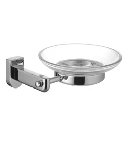 Мыльница стеклянная Омега с держателем хром LM3143C - фото 99003