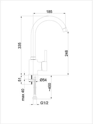 Смеситель RUBINETA Ultra-33 (St) для кухни U30058 - фото 9904