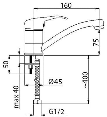 Смеситель RUBINETA Optima-19 для раковины O90008 - фото 9912