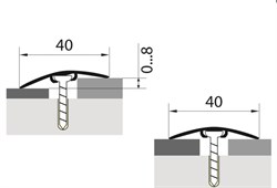 Стык разноур. со скрытым креплением 40мм 2,7 ясень серый - фото 99245