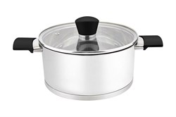 Кастрюля MALLONY Gourmet из нержавеющей стали, с крышкой из жаропрочного стекла 5л 007961 - фото 99552