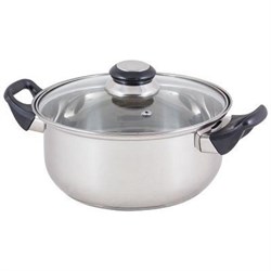 Кастрюля MALLONY Bak-03 из нержавеющей стали, крышка (стекло), ручки-бакелит 2,8л 985872 - фото 99558