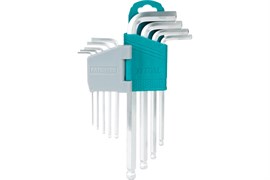 Ключи TOTAL имбусовые в наборе с шариком длинные 9шт Cr-V 1.5-10mm THT106291
