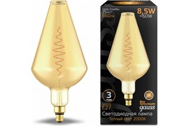 Лампа Gauss LED Filament Vase 8,5W E27 Golden flexible 2000K 180802105
