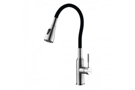 Смеситель LEMARK EXPERT для кухни с поворотным изливом, сталь LM5082S-Black