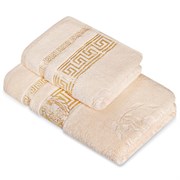 Полотенце махровое ВАСИЛИСА гл/кр Эллада 50*90 крем PEARLED Ivory