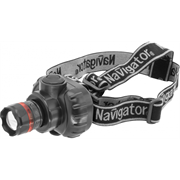 Фонарь NAVIGATOR NPT-H03-3AAA налобный, 3 режима 1LED/1Вт 94950