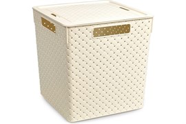 Коробка Береста для хранения, квадратная, без крышки 23л 294*294*300 слоновая кость