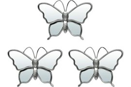 Комплект декоративных зеркал QWERTY Бабочки (3 шт) 25*25 см 74063
